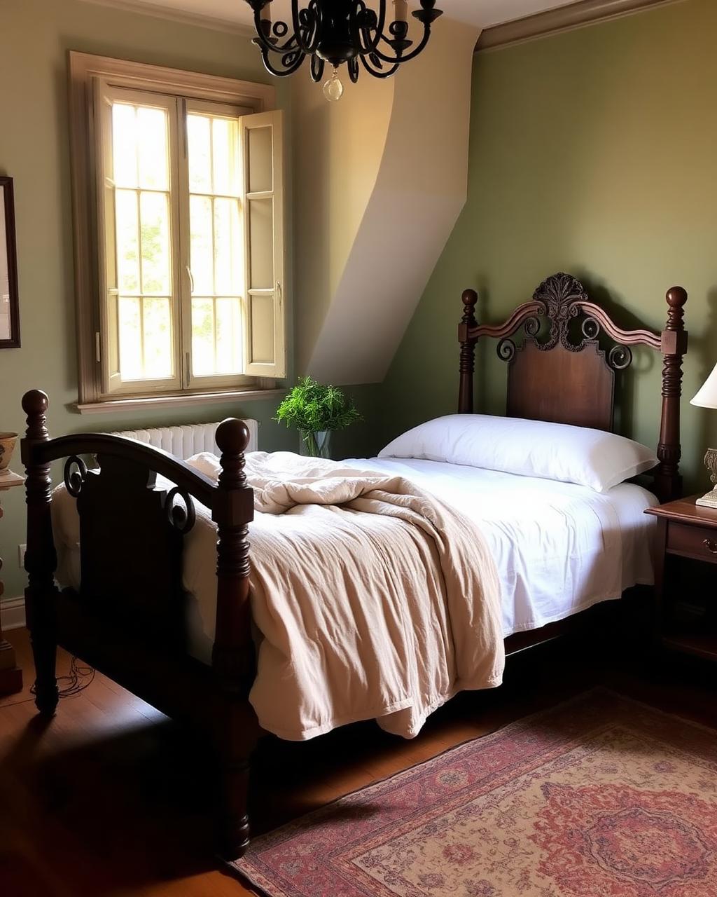 Kamer Coutances met saliegroene wand